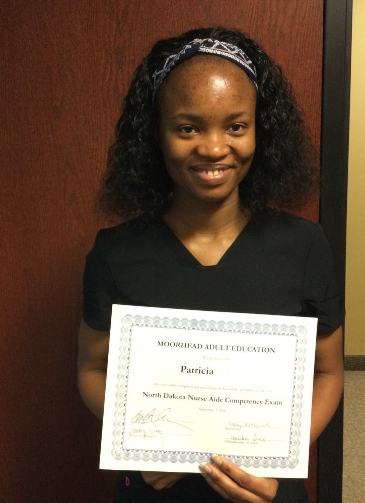 student earns her CNA 