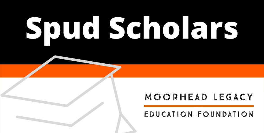 graphic that says spud scholars with graduation cap