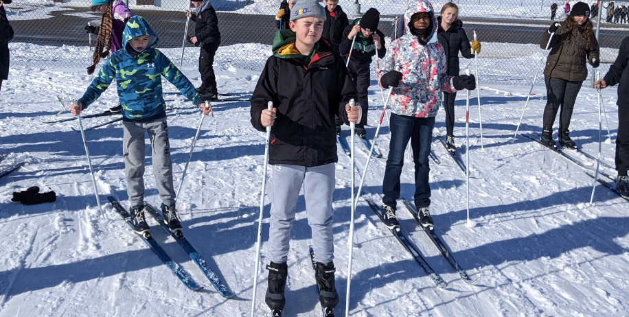Students on Cross Country Skis