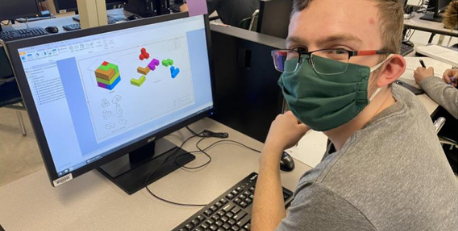 Student working on computer
