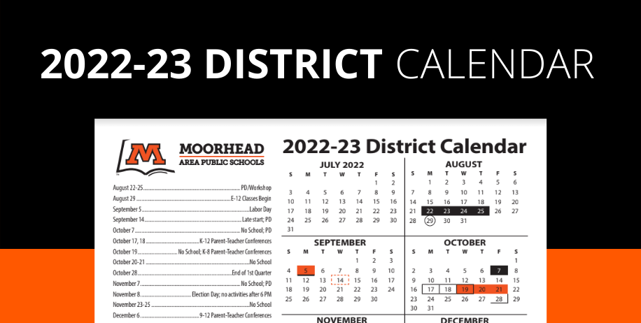 District Calendar 2022-23 Graphic