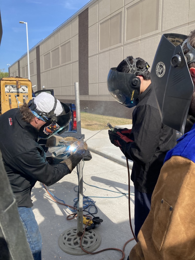 Students try welding