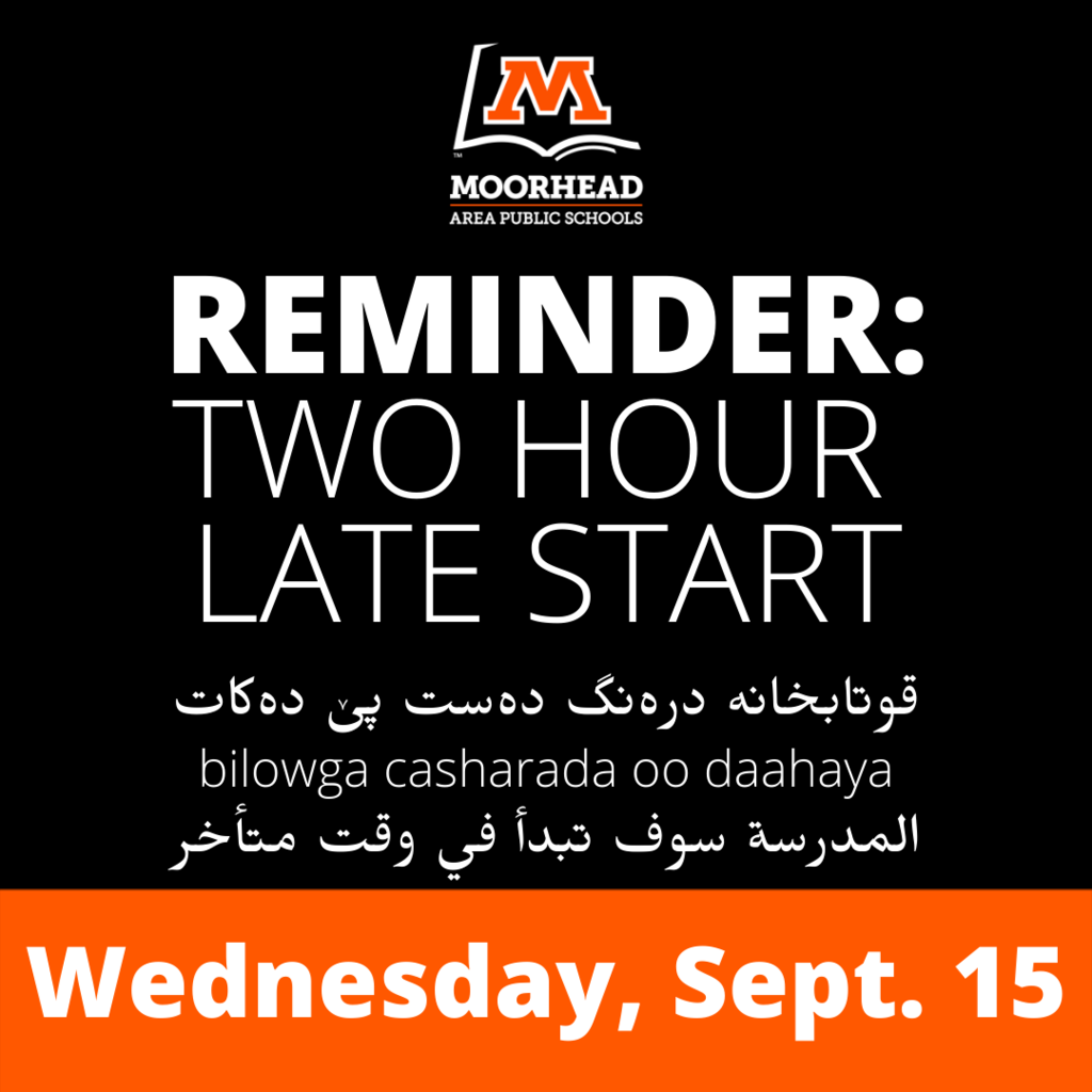 Late Start: Wednesday, Sept. 15