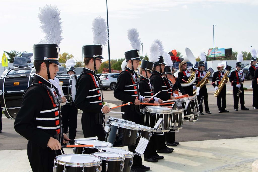 Photo of Spud band performing outside of the Career Academy