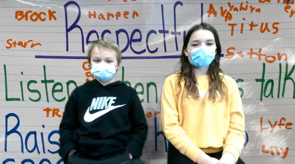 Screenshot of two students in the video news 