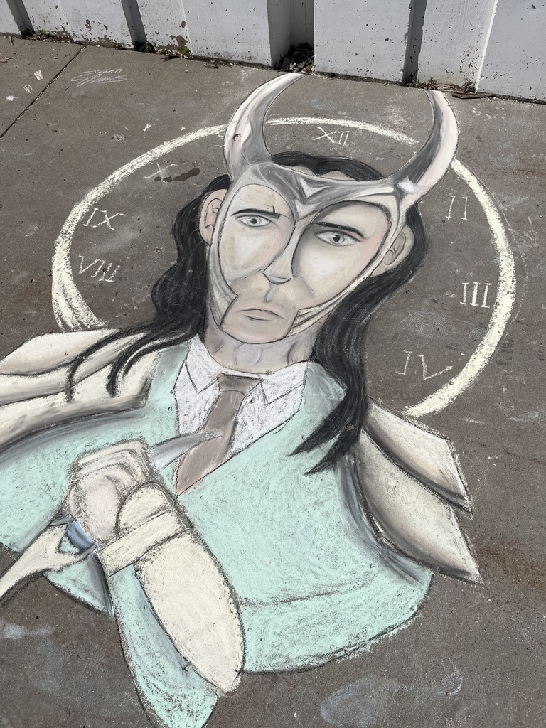 Loki chalk drawing