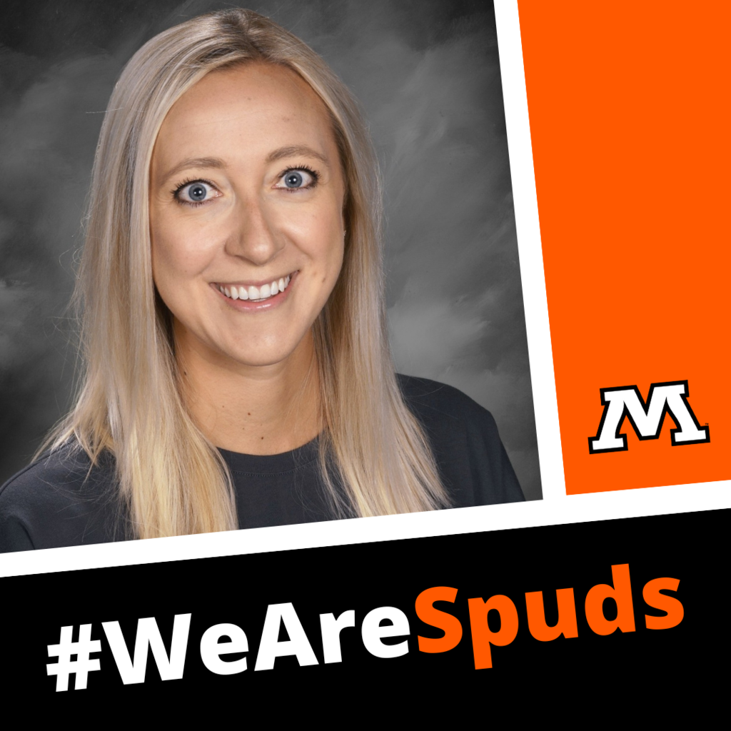 Graphic featuring Hannah Anderson with Moorhead logo and hashtag we are spuds