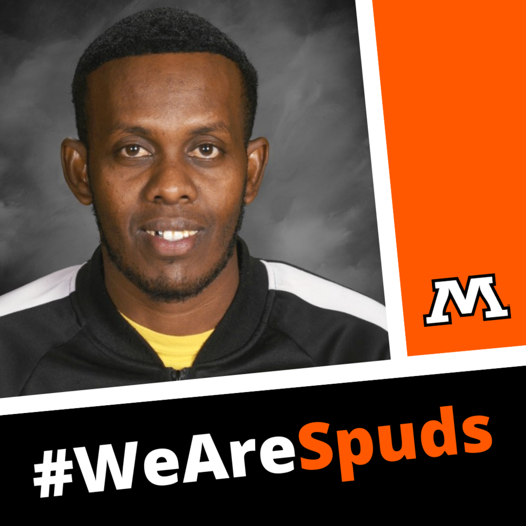 Graphic featuring Cani Adan with Moorhead logo and hashtag we are spuds