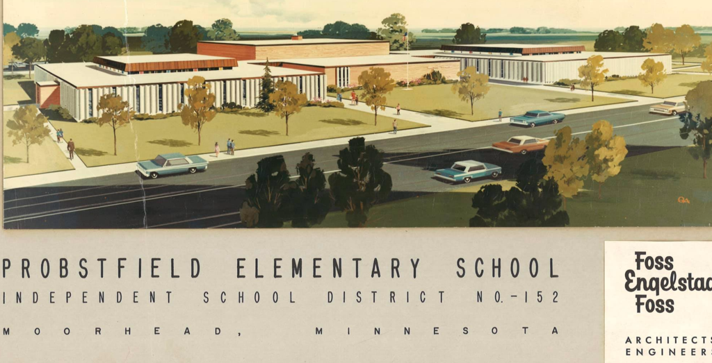 Architect Drawing of Original Probstfield Elementary