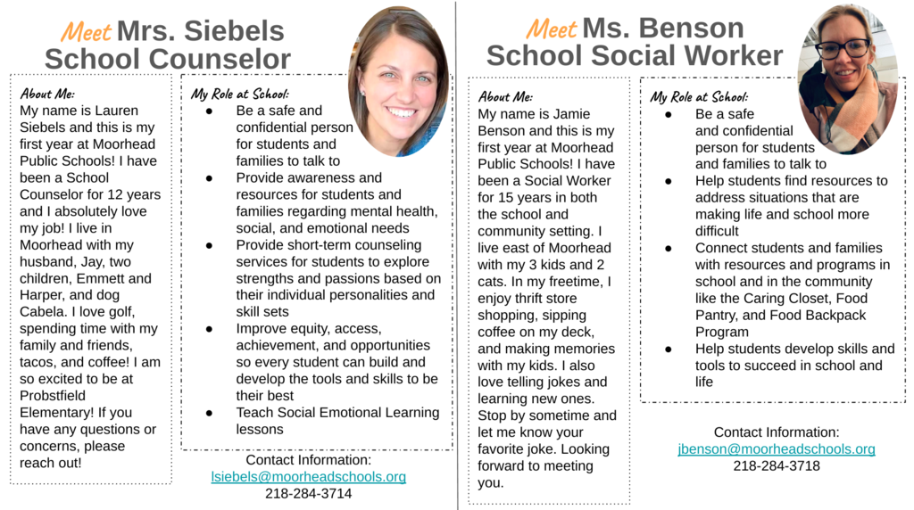 Information on our counselor and social worker