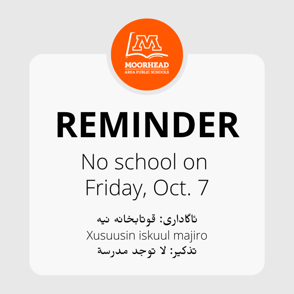 No school graphic, Friday Oct. 7