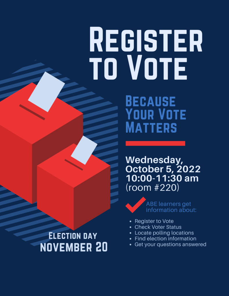 Voter registration event flyer