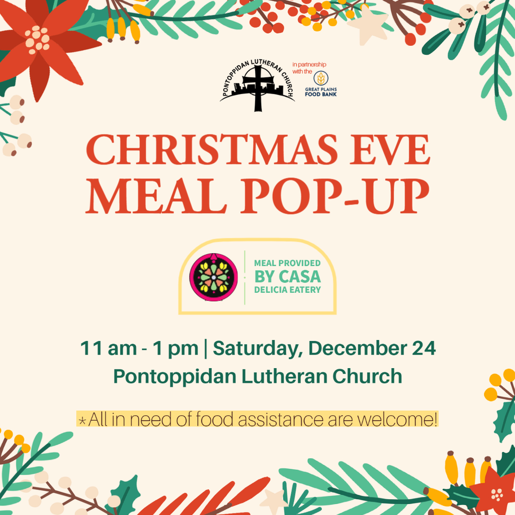 Christmas Even Meal Pop-Up 11am-1pm on Saturday December 24 at Pontoppidan Lutheran Church