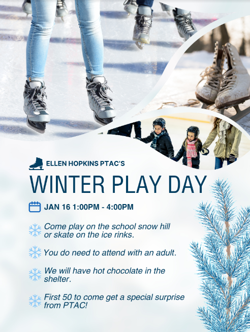 Winter Play day is Monday, January 16th. 