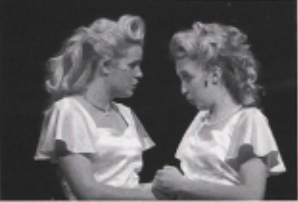 Haley Hochman (left) with her classmate Sadie Langemo (right) as Daisy and Violet in "Side Show" during the 2006/07 school year.