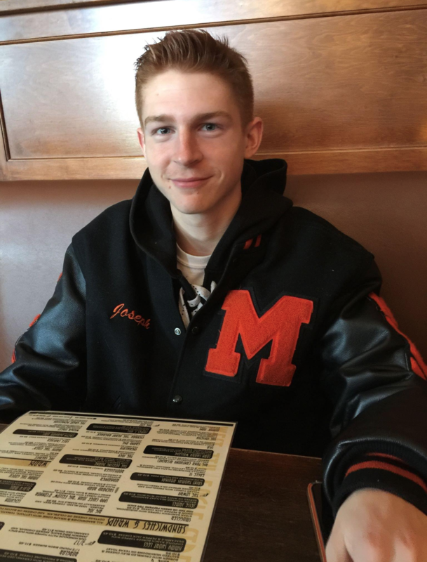 Thibert sporting his MHS jacket.