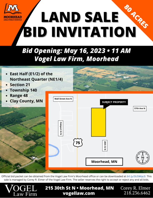 MAPS Land Sale Bid Invitation Moorhead Area Public Schools